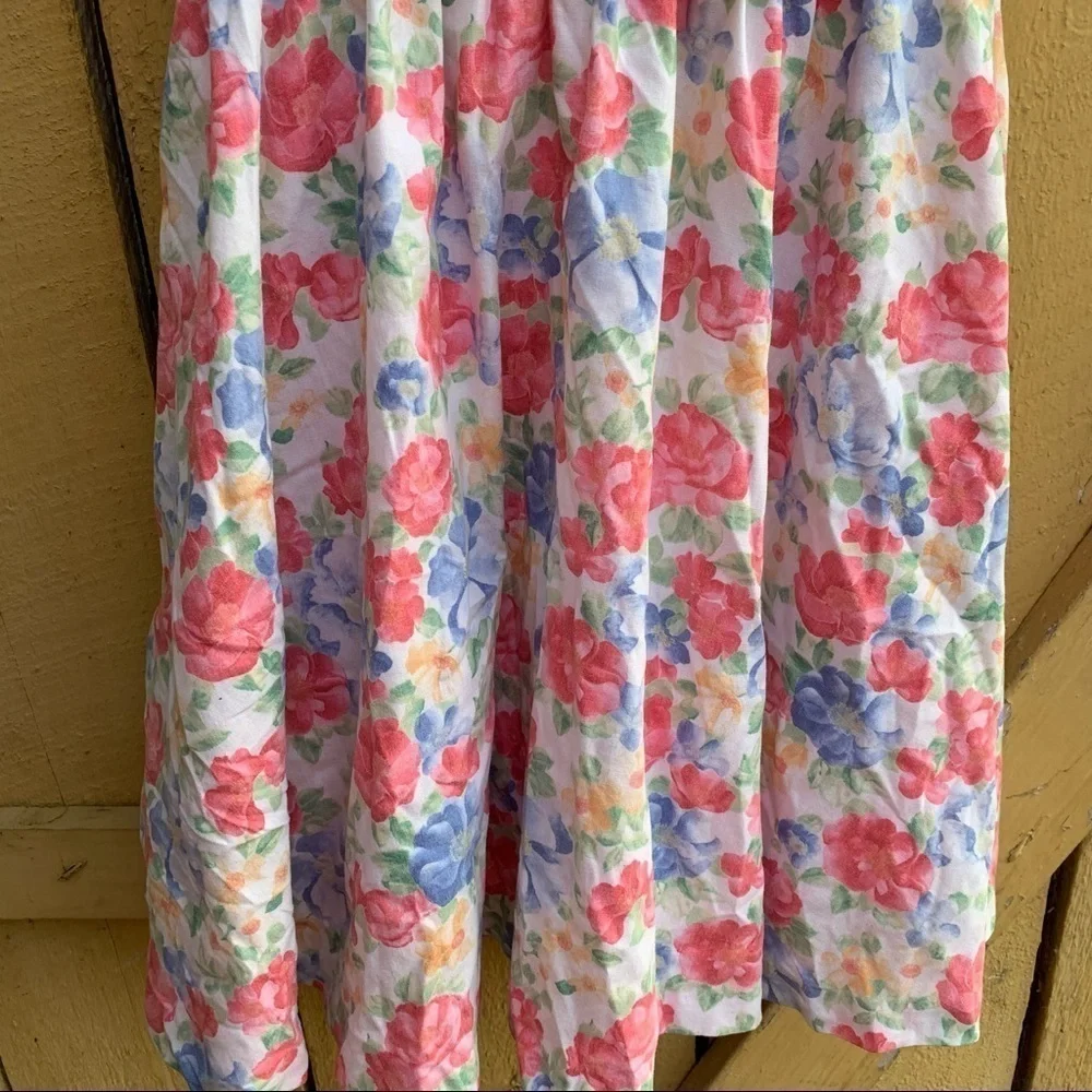 Vintage Sylvia Whyte Floral Dress Girl Cottagecore - Picture 2 of 6